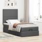 Preview: Ottoman-Bett mit Matratze Dunkelgrau 90x190 cm Stoff