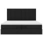Preview: Ottoman-Bett mit Matratzen Schwarz 200x200 cm Stoff