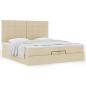 Preview: Ottoman-Bett mit Matratzen Creme 200x200 cm Stoff