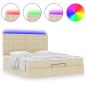 Preview: Ottoman-Bett mit Matratze Creme 180x200 cm Stoff