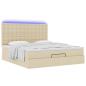 Preview: Ottoman-Bett mit Matratze Creme 180x200 cm Stoff