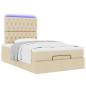 Preview: Ottoman-Bett mit Matratze Creme 120x200 cm Stoff