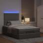 Preview: ARDEBO.de - Ottoman-Bett mit Matratze Hellgrau 120x200 cm Stoff