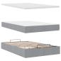 Preview: Ottoman-Bett mit Matratze Hellgrau 120x200 cm Stoff