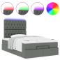 Preview: Ottoman-Bett mit Matratze Dunkelgrau 120x190 cm Stoff