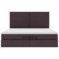 Preview: Ottoman-Bett mit Matratzen Dunkelbraun 200x200 cm Stoff