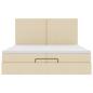 Preview: Ottoman-Bett mit Matratzen Creme 200x200 cm Stoff