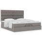 Preview: Ottoman-Bett mit Matratzen Taupe 200x200 cm Stoff