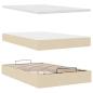 Preview: Ottoman-Bett mit Matratze Creme 120x190 cm Stoff