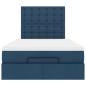Preview: Ottoman-Bett mit Matratze Blau 120x200 cm Stoff