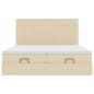 Preview: ARDEBO.de - Ottoman-Bett mit Matratzen Creme 200x200 cm Stoff