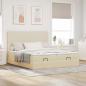 Preview: Ottoman-Bett mit Matratzen Creme 180x200 cm Stoff