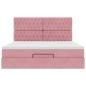 Preview: Ottoman-Bett mit Matratzen Rosa 180x200 cm Samt
