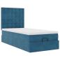 Preview: Ottoman-Bett mit Matratzen Dunkelblau 90x200 cm Samt