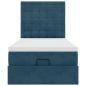 Preview: Ottoman-Bett mit Matratzen Dunkelblau 90x200 cm Samt