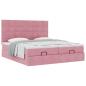 Preview: Ottoman-Bett mit Matratzen Rosa 160x200 cm Samt