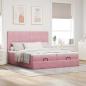 Preview: Ottoman-Bett mit Matratzen Rosa 200x200 cm Samt