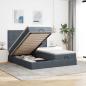Preview: ARDEBO.de - Ottoman-Bett mit Matratzen Dunkelgrau 180x200 cm Samt