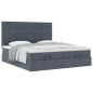 Preview: Ottoman-Bett mit Matratzen Dunkelgrau 180x200 cm Samt