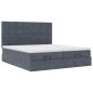 Preview: Ottoman-Bett mit Matratzen Dunkelgrau 180x200 cm Samt