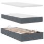 Preview: Ottoman-Bett mit Matratzen Dunkelgrau 180x200 cm Samt