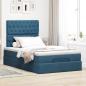 Preview: Ottoman-Bett mit Matratzen Dunkelblau 120x200 cm Samt