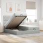 Preview: ARDEBO.de - Ottoman-Bett mit Matratzen Hellgrau 160x200 cm Samt