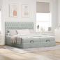 Preview: Ottoman-Bett mit Matratzen Hellgrau 160x200 cm Samt