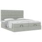 Preview: Ottoman-Bett mit Matratzen Hellgrau 160x200 cm Samt