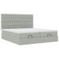 Preview: Ottoman-Bett mit Matratzen Hellgrau 160x200 cm Samt