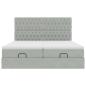 Preview: Ottoman-Bett mit Matratzen Hellgrau 160x200 cm Samt
