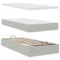 Preview: Ottoman-Bett mit Matratzen Hellgrau 160x200 cm Samt