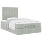 Preview: Ottoman-Bett mit Matratzen Hellgrau 120x190 cm Samt