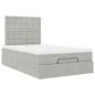 Preview: Ottoman-Bett mit Matratzen Hellgrau 120x190 cm Samt