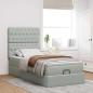Preview: Ottoman-Bett mit Matratzen Hellgrau 90x190 cm Samt