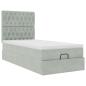 Preview: Ottoman-Bett mit Matratzen Hellgrau 90x190 cm Samt