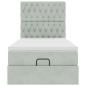 Preview: Ottoman-Bett mit Matratzen Hellgrau 90x190 cm Samt