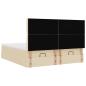 Preview: Ottoman-Bett mit Matratzen Creme 200x200 cm Stoff