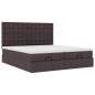 Preview: Ottoman-Bett mit Matratzen Dunkelbraun 200x200 cm Stoff