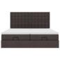 Preview: Ottoman-Bett mit Matratzen Dunkelbraun 200x200 cm Stoff