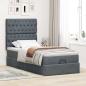 Preview: Ottoman-Bett mit Matratzen Dunkelgrau 100x200 cm Samt