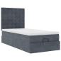 Preview: Ottoman-Bett mit Matratzen Dunkelgrau 90x190 cm Samt