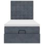 Preview: Ottoman-Bett mit Matratzen Dunkelgrau 90x190 cm Samt
