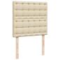 Preview: ARDEBO.de - Ottoman-Bett mit Matratzen Creme 200x200 cm Stoff