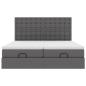 Preview: Ottoman-Bett mit Matratzen Grau 180x200 cm Kunstleder