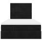 Preview: Ottoman-Bett mit Matratzen Schwarz 120x190 cm Samt
