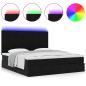 Preview: Ottoman-Bett mit Matratzen Schwarz 200x200 cm Samt
