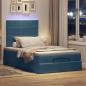 Preview: Ottoman-Bett mit Matratzen Dunkelblau 120x200 cm Samt