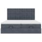 Preview: Ottoman-Bett mit Matratzen Dunkelgrau 200x200 cm Samt