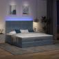 Preview: Ottoman-Bett mit Matratzen Dunkelgrau 180x200 cm Samt